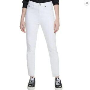 2/$30 NWT Karl Lagerfeld White Versailles Skinny Frayed Hem Jeans Size 12 #1903